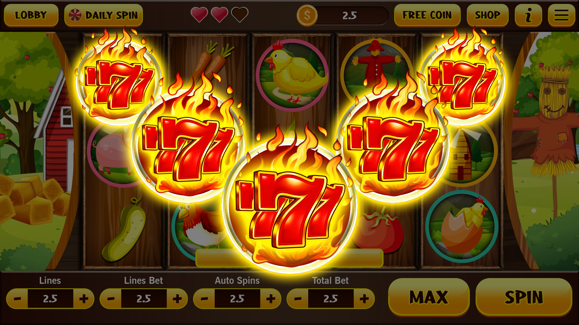 Slot Game with Virtual Coins